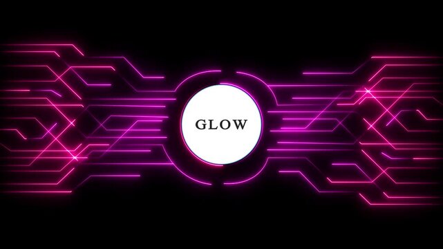 Neon glow logo reveal with futuristic light trails. Abstract digital branding intro with vibrant purple cyber effects.