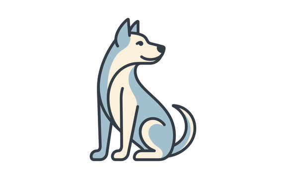 Minimal Husky Dog Vector Illustration
