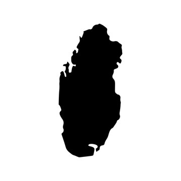 State of Qatar map icon Asia logo design illustration