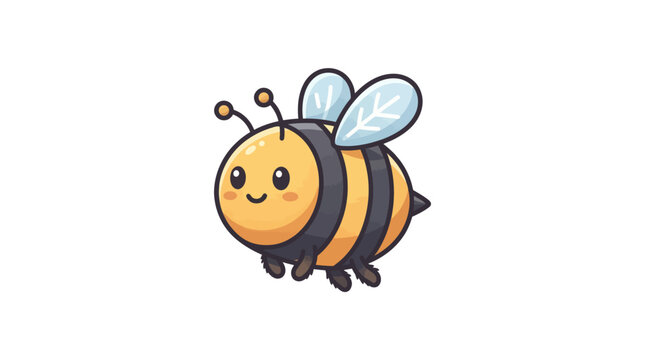 Smiling Cartoon Bee Insect Closeup.