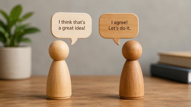 Effective communication and mutual agreement concept showing collaboration consensus and positive dialogue