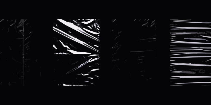Wrinkled Plastic Textures Abstract Black And White Pattern