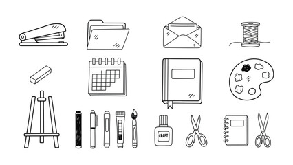 Fototapeta premium Collection of various office and school stationery supplies