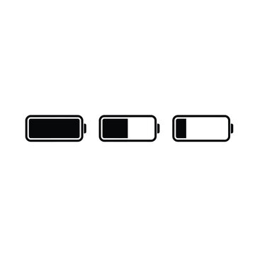 Battery charge level icons flat vector illustration on white background