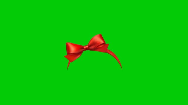 Looping red ribbon animation for awareness, celebration, and gift decoration.

