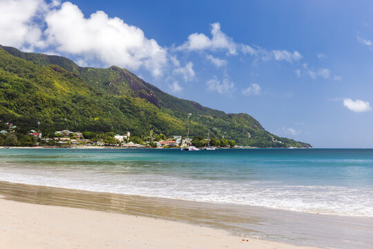 Summer landscape photography taken at Beau Vallon beach of Mahe island, Seychelles