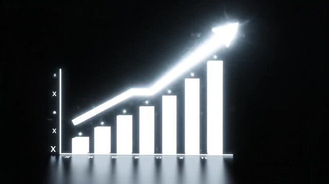Digital bar graph with filter icon on dark background
