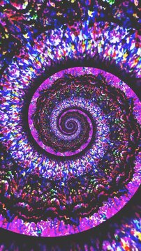Seamless vertical video of a rainbow gradient texture illustration pattern swirl. Geometric colorful graphic spiral with a psychedelic look 