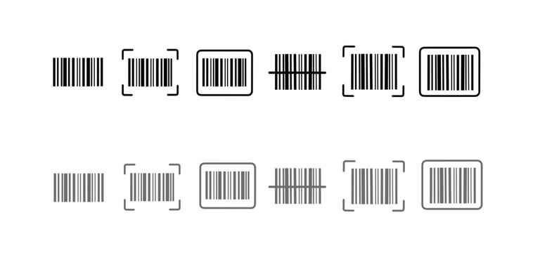 Vector illustration of barcode icons set perfect for digital scanner, shopping, and retail business design assets