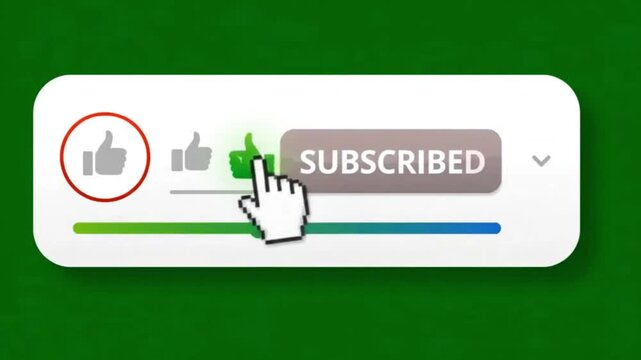  subscribe notification bell animation command like share comment share youtube green screen 4k alpha looping