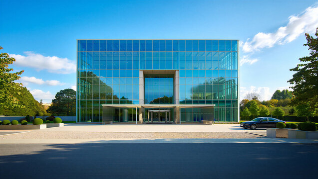 Modern corporate office building exterior with glass facade building architecture corporate