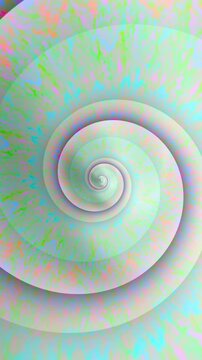 Seamless vertical video of a rainbow gradient texture illustration pattern swirl. Geometric colorful graphic spiral with a psychedelic look 