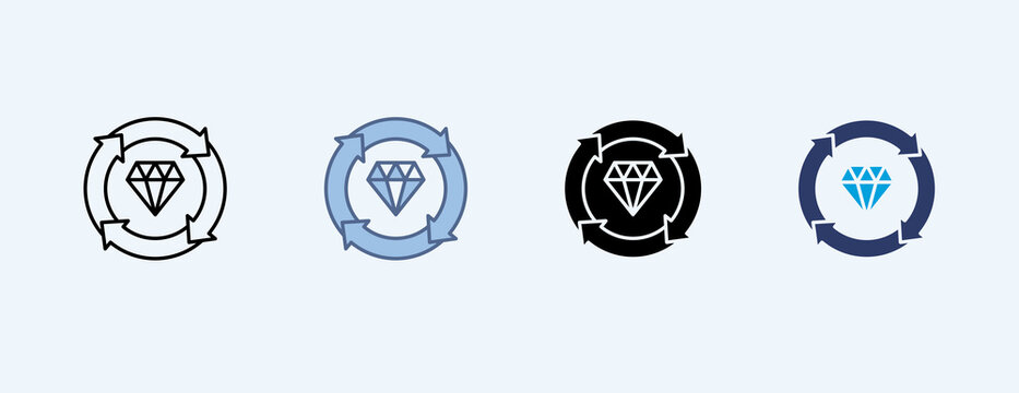 Value Loop Multiple Icon Set Illustration Vector