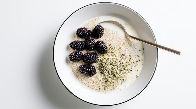 modern sprouted amaranth grain porridge in a bowl