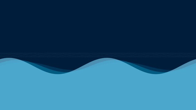 Abstract blue wave animation on dark navy background