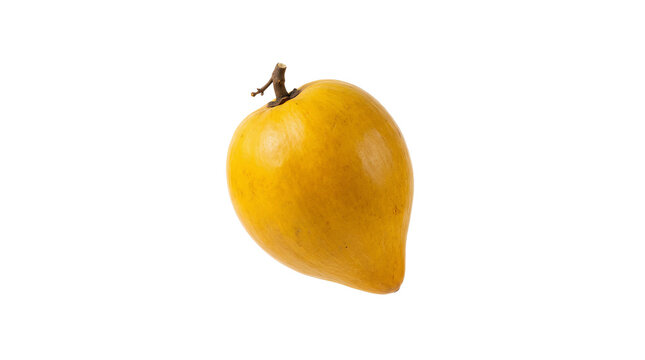 Ripe Yellow Canistel Eggfruit Isolated on White Background - Tropical Exotic Fruit Healthy Organic Sweet Snack Food