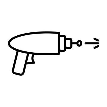 Futuristic Laser Gun Blaster Weapon Icon Vector. Plasma Energy Beam Space Combat Armament.