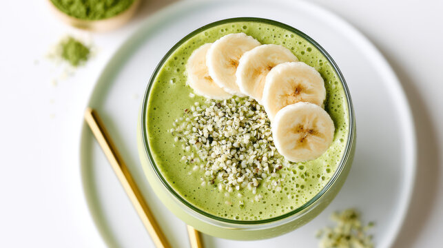 moringa leaf powder smoothie with bright green color