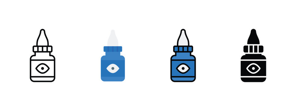 Eye Drop Bottle Icon for Dry Eye Treatment and Vision Care Therapy