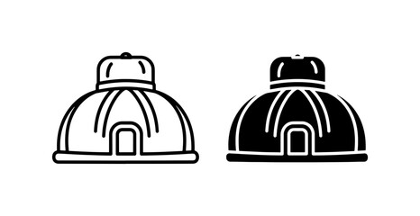Fototapeta premium Inkwell Icon Set, Vintage Writing Tool Vector Graphics, Black and White Calligraphy Supplies