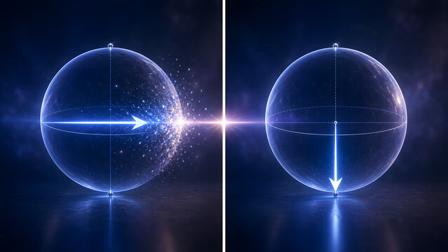 Quantum State Collapse on Glowing Bloch Sphere