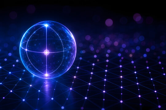 Glowing qubit sphere on dark quantum lattice