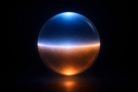 Glowing qubit sphere in quantum superposition darkness