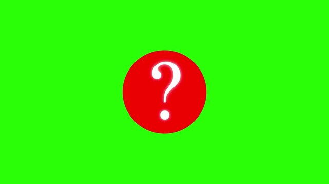 Red circle transforms into question mark on red and white screen background motion graphic 4k