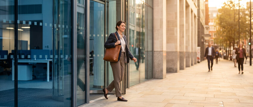 Professional leaving the office at the end of the day