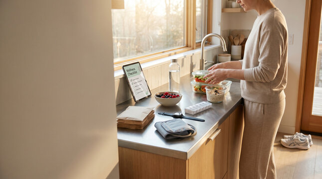 Morning wellness routine supporting preventive healthcare at home