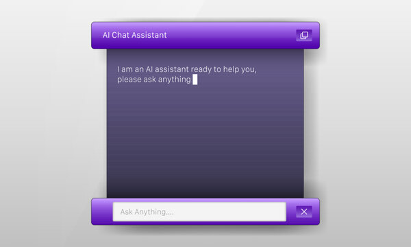 AI chatbot assistant application user interface design template