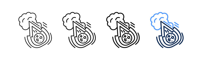 Meteor Impact Icon Different Style Outline Collection Set © gowel5