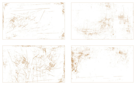 Grunge brown textures set. Collection of vector, distress, texture