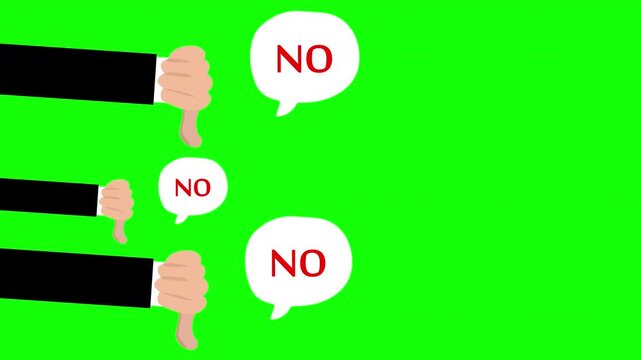 Multiple Thumbs Down with No Speech Bubbles Negative Feedback and Rejection 