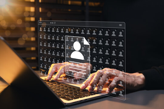 Customer data management concept. client profile record, CRM database, customer analytics, contact management, segmentation, behavioral history, marketing insight, sales workflow, secure business data