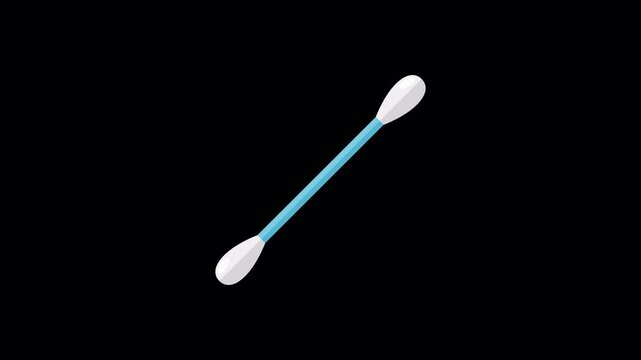 Cotton Swab Floating Vector Animation with Loop on Alpha Channel