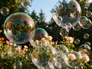 Obraz premium soap bubbles in the air