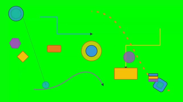 Infographic Motion Animation with Geometric Shapes and Flow Charts