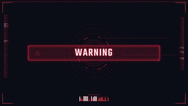 Red Emergency Alert Danger Warning Sci-Fi Screen UI
