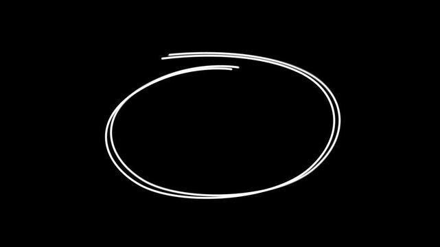 Hand drawn circle in red marker on transparent background. Hand drawn circle in red marker with alpha channel. red circle highlighter scribble animation.