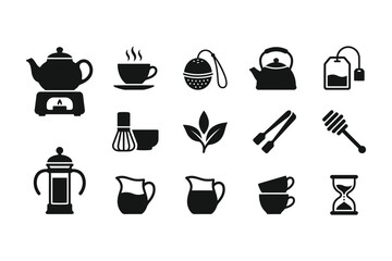 Obraz premium Tea and coffee icons set.