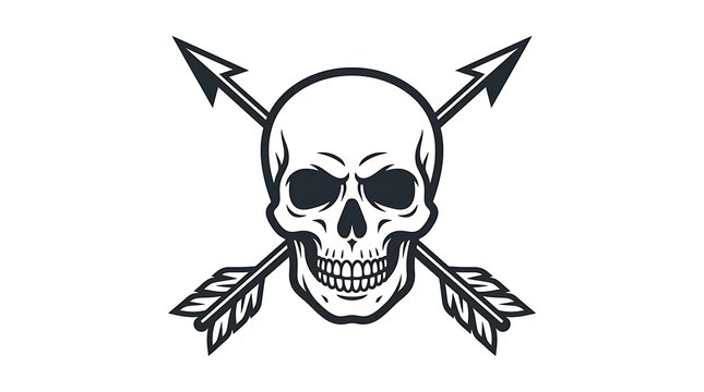 Skull with bat wings and crown illustration.