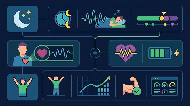 Health and fitness data tracking dashboard illustration