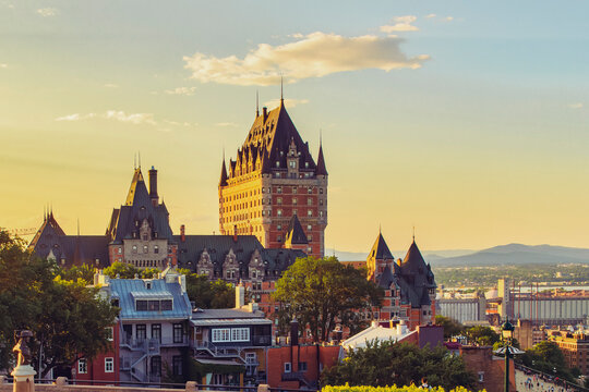 Beautiful view of the Chateau Frontenac in summer season