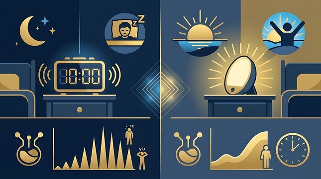 Comparison of traditional alarm clocks and sunrise light therapy lamps