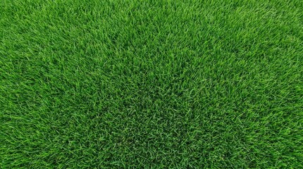 Obraz premium Close-up overhead view of lush green grass texture. Vibrant lawn surface with fine blades and natural sunlight.
