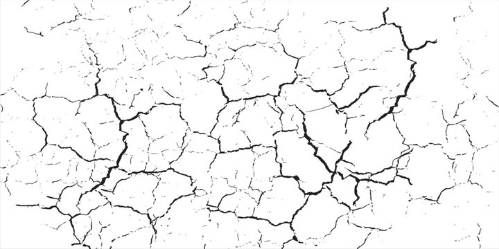 Crack seamless pattern. Repeating crackle texture. Black stone effect on white background. Repeated ground structure for prints design.eps,10