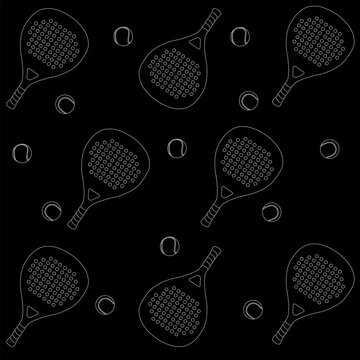 Padel rackets and balls repeating pattern