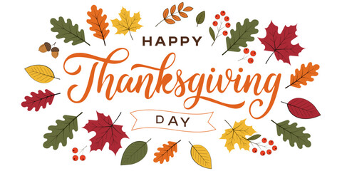 Happy Thanksgiving calligraphy text for greeting card © JahirulIslam