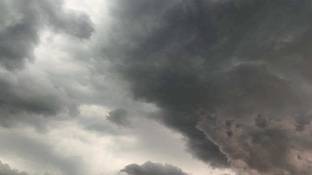 Fragment of the sky with storm clouds before thunderstorm